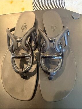 Hermes Egerie Black Sandals
